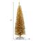 Costway 6ft. Unlit Champagne Gold Tinsel Slim Christmas Tree